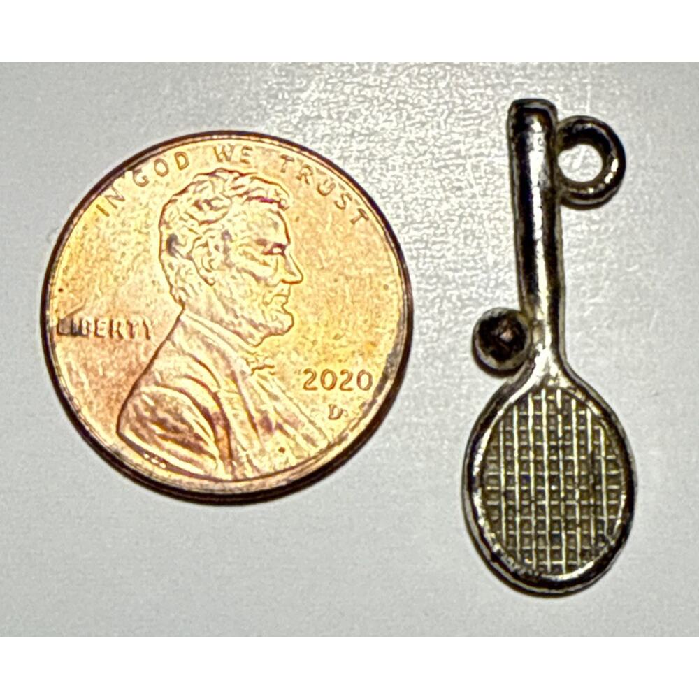 Vintage Metallic Cracker Jack Tennis Racket Charm 1L